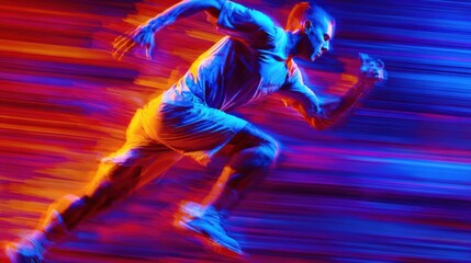 An energetic shot of a person doing a running-in-place move with high knees. The scene is full of speed and intensity.