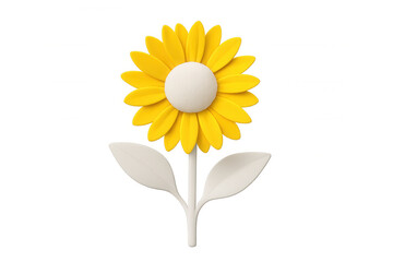 Vibrant, 3d rendered sunflower stands tall, its yellow petals radiating warmth against a transparent background