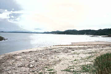 湯田口海岸の浜辺の景色