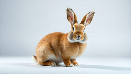 Fototapeta premium Rabbit sitting upright, ears perked 