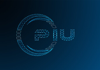 PIU low poly letter logo vector design. PIU lower poly logo design. Low poly logo.