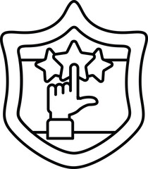 A hand pointing to three stars