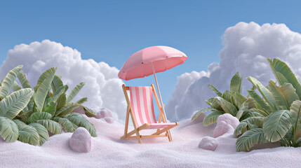 Tropical beach scene, vacation vibes.