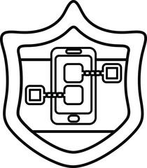 A shield with a phone on it