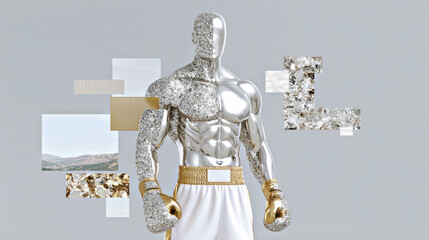 Fashion collage boxer king.