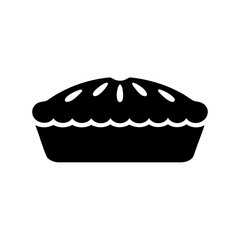 Black and White Pie Icon Vector Illustration for Desserts and Baking