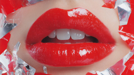 Red lips kiss mood 