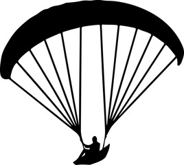 paraglider black silhouette vector illustration