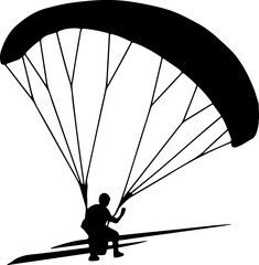 paraglider black silhouette vector illustration
