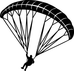 paraglider black silhouette vector illustration