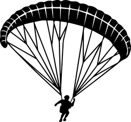 paraglider black silhouette vector illustration