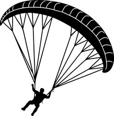 paraglider black silhouette vector illustration