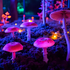 Special mushrooms glowing