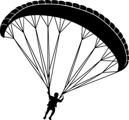 paraglider black silhouette vector illustration