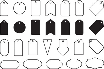 set of black and white labels