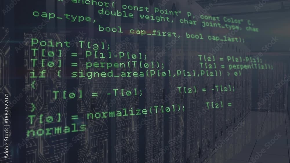 Aufkleber animation of data processing over servers