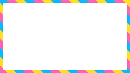 Naklejka premium ストライプ柄のフレーム、縞模様、背景、16:9サイズ