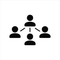 Network or team structure icon with central figure and connections hierarchy