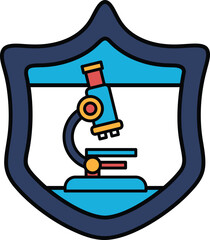 A black and white drawing of a microscope