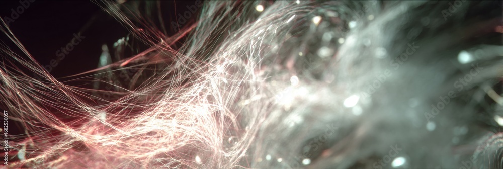 Poster ethereal light trails intertwine in vibrant patterns creating a mesmerizing visual experience at nig