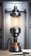 Steampunk-style illuminated glass tube device