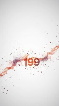 Abstract Illustration with Geometric Shapes and Number 199 on White