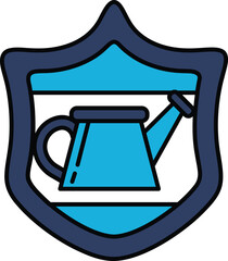 A shield with a watering can on it