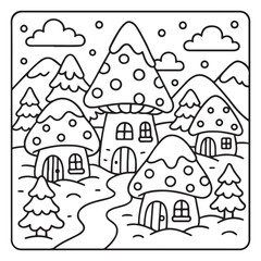 Fototapeta premium Christmas Coloring Pages Bundle, Christmas Coloring Book Pages, Kids, Adults, Teens, Black and white Drawing, Line Art, Vector Illustration, bold and easy, Coloring book, Coloring Pages, 