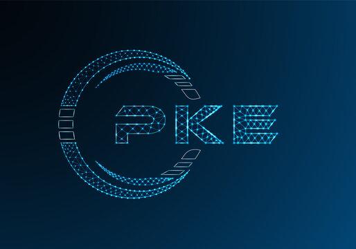PKE low poly letter logo vector design. PKE lower poly logo design. Low poly logo.