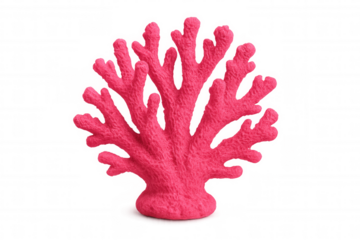 Vibrant pink coral ornament isolated on a transparent background, adding a touch of marine life to any design