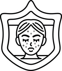 A woman with a face shield on