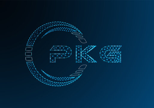 PKG low poly letter logo vector design. PKG lower poly logo design. Low poly logo.