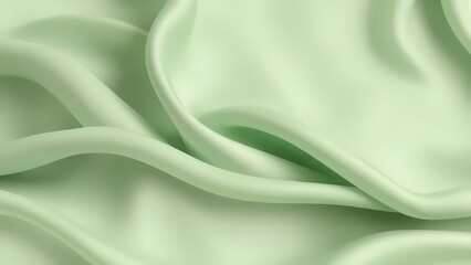 優雅に揺らめくミントグリーンの光沢ある布地