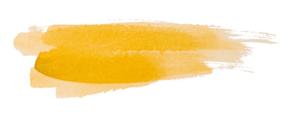 yellow watercolor background. Artistic hand paint. Isolated on transparent background.