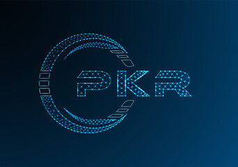 PKR low poly letter logo vector design. PKR lower poly logo design. Low poly logo.