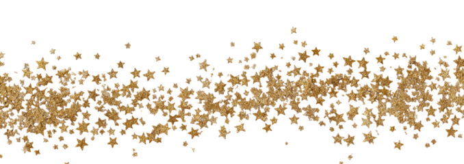 Abstract design of scattered, tan-colored particles on a black background