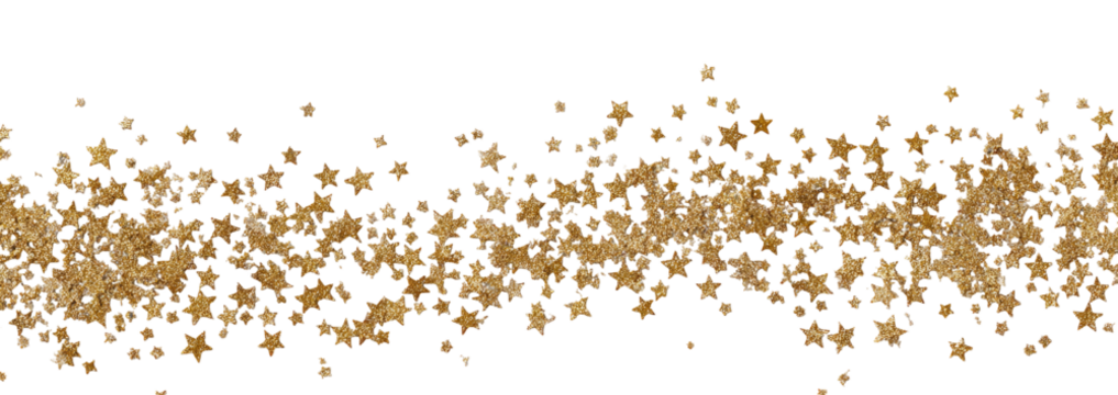 Abstract design of scattered, tan-colored particles on a black background