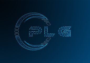 PLG low poly letter logo vector design. PLG lower poly logo design. Low poly logo.