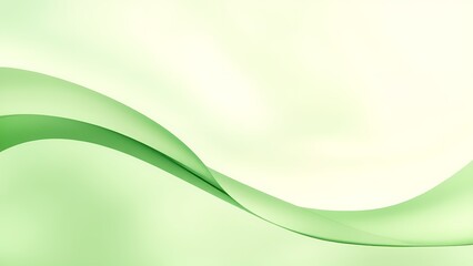 爽やかなグリーンの曲線が流れる抽象背景