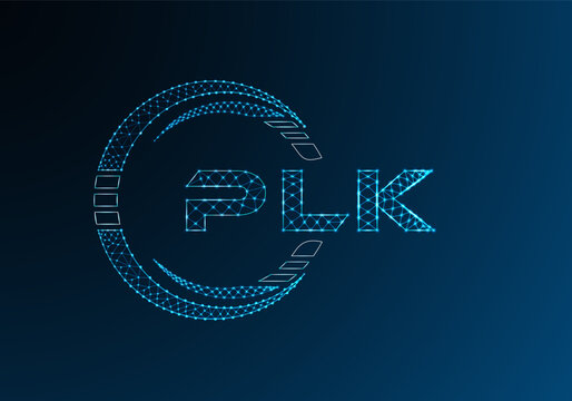 PLK low poly letter logo vector design. PLK lower poly logo design. Low poly logo.