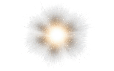 Radiant white explosion outward from central light
