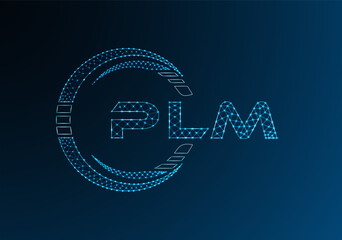 PLM low poly letter logo vector design. PLM lower poly logo design. Low poly logo.
