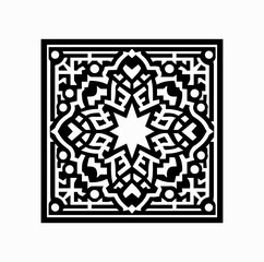 Islamic Geometric Pattern Frame – Arabesque Ornamental Border for Ramadan and Eid Greetings