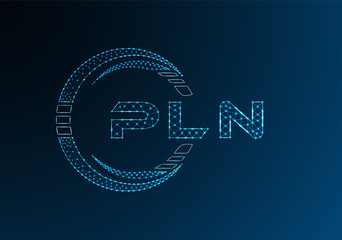 PLN low poly letter logo vector design. PLN lower poly logo design. Low poly logo.