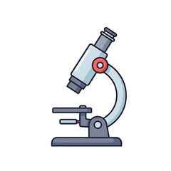 A simple, stylized illustration of a compound microscope, a scientific instrument used for viewing small objects.
