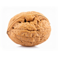 Obraz premium Whole walnut isolated on white background 