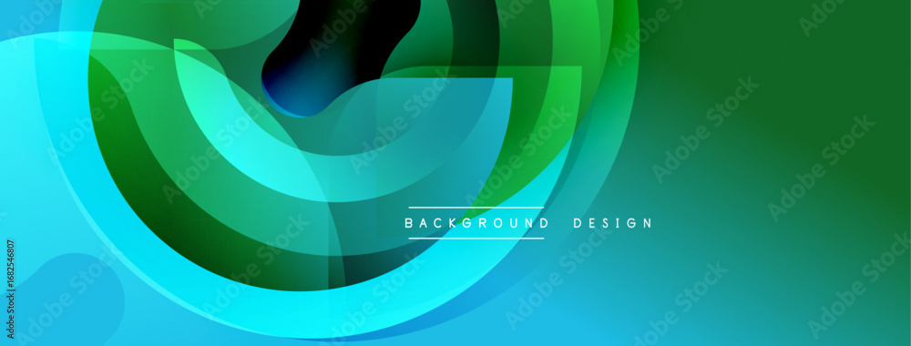 Aufkleber abstract flowing shapes, vibrant blue, green gradients. modern design element for backgrounds, banne