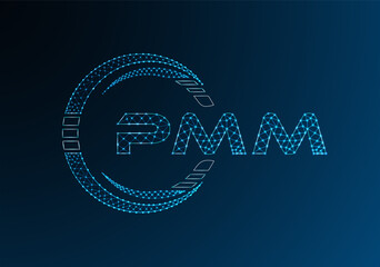PMM low poly letter logo vector design. PMM lower poly logo design. Low poly logo.