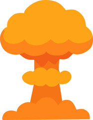Cartoon style explosion shaped like an orange mushroom cloud. Flat design, great for icons, games, animations, and infographics.