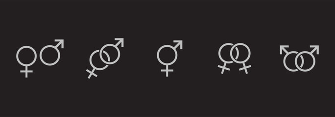 Gender and sexual identity vector icons